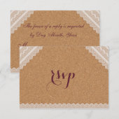  Lace Wine Cork Wedding RSVP (Voorkant / Achterkant)
