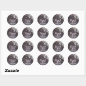 Lace wood blush glitter rustige bruiloft bedankt ronde sticker (Vel)