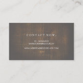 Lace Wood en Gold Confetti Rustic Land Visitekaartje (Achterkant)