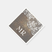 Lace Wood Goud Confetti Rustiek Land Servetten (Hoek)