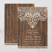 Lace Wood Rustic  Ivory Vrijgezellenfeest Kaart (Voorkant / Achterkant)