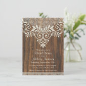 Lace Wood Rustic  Ivory Vrijgezellenfeest Kaart (Staand voorkant)