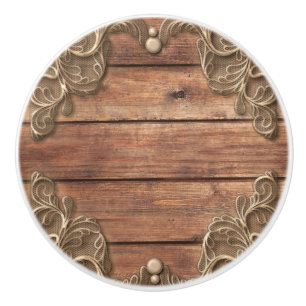 Lace Wood Rustic  Western Elegant Farmhouse Keramische Knop