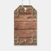 Lace Wood Rustic  Western Elegant Wedding Cadeaulabel (Achterkant)