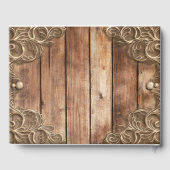 Lace Wood Rustic  Western Elegant Wedding Gastenboek (Achterkant)