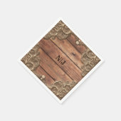 Lace Wood Rustic Western Elegant Wedding Servet (Hoek)