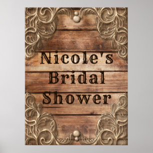 Lace Wood Rustisch Western Elegant Banner Poster