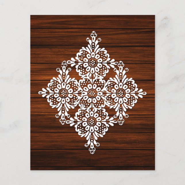 Lace & Woodgrain Scrapbook Paper (Voorkant)