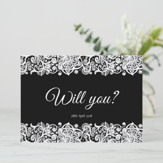 Lace, word jij mijn bruidsmeisje kaart? kaart (Staand voorkant)