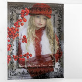 Lace Zwart Grenzen Rood Gepersonaliseerd Wit Scrip Drieluik Wenskaart (Binnenzijde eerst)