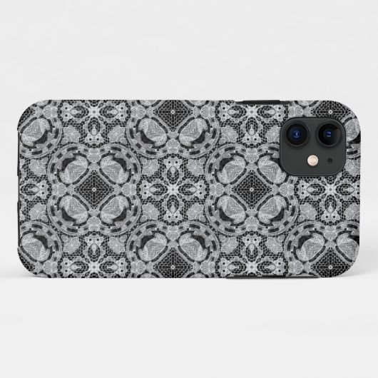 Lace zwart-wit iPhone 5 hoesje (Achterkant (horizontaal))