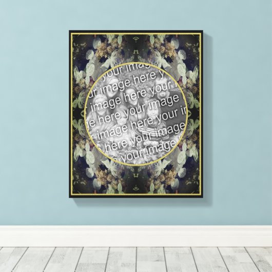 Lacecap Hortensia Frame Maak Je Eigen Foto Canvas Afdruk (Insitu (Houten vloer))