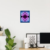 Lacecap Hydrangea Black White Tinted Abstract Poster (Thuiskantoor)