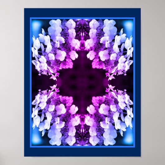 Lacecap Hydrangea Black White Tinted Abstract Poster (Voorkant)