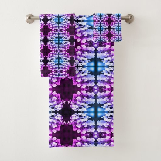 Lacecap Hydrangea Colour Tint Pattern Bad Handdoek (Insitu)
