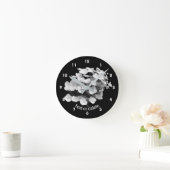 Lacecap Hydrangea Flower Personalized Ronde Klok (Huis)