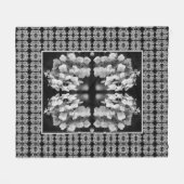 Lacecap Hydrangea zwart-wit Abstract Fleece Deken (Voorkant (Horizontaal))