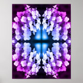 Lacecap Hydrangea Zwart-wit Abstract getint Poster (Voorkant)