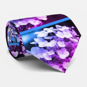 Lacecap Hydrangea zwart-wit kleurtoon Stropdas (Opgerold)