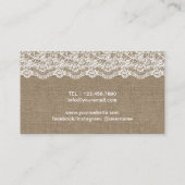  Laced Burlap Event Planning Seamstress Visitekaartje (Achterkant)