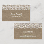  Laced Burlap Event Planning Seamstress Visitekaartje (Voorkant / Achterkant)