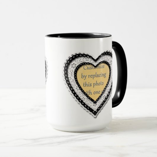 Laced Heart Photo-Lijst Mok (Voorkant rechts)