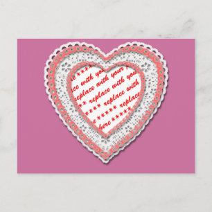 Laced Heart Shaped Photo Lijst Briefkaart