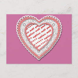 Laced Heart Shaped Photo Lijst Briefkaart