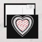 Laced Heart Shaped Photo Lijst Briefkaart (Voorkant / Achterkant)