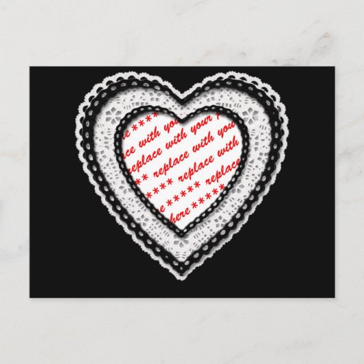 Laced Heart Shaped Photo Lijst Briefkaart (Voorkant)