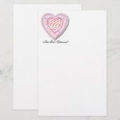 Laced Heart Shaped Photo Lijst Briefpapier (Voorkant / Achterkant)
