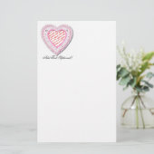 Laced Heart Shaped Photo Lijst Briefpapier (Staand voorkant)