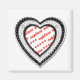 Laced Heart Shaped Photo Lijst Magneet