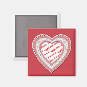 Laced Heart Shaped Photo Lijst Magneet (Voorkant / Achterkant)