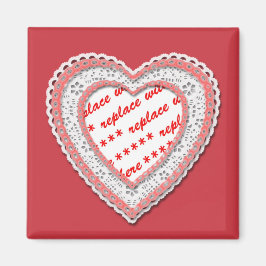 Laced Heart Shaped Photo Lijst Magneet