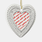 Laced Heart Shaped Photo Lijst Sjabloon Keramisch Ornament (Rechts)