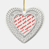 Laced Heart Shaped Photo Lijst Sjabloon Keramisch Ornament (Achterkant)
