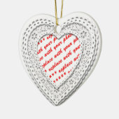 Laced Heart Shaped Photo Lijst Sjabloon Keramisch Ornament (Links)