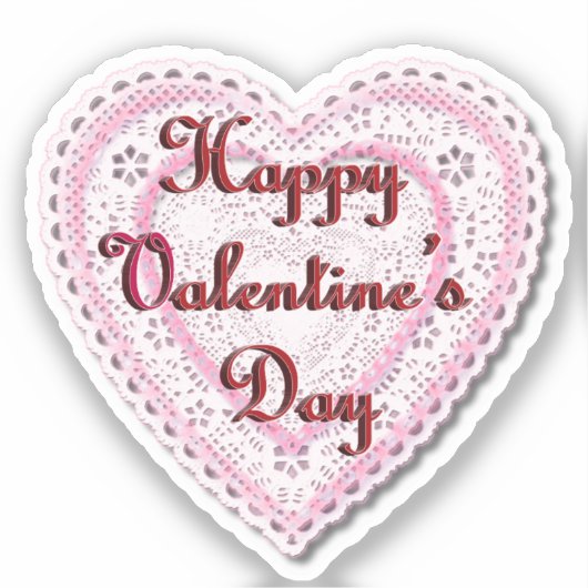 Laced Heart Valentijnsdag Sticker (Voorkant)