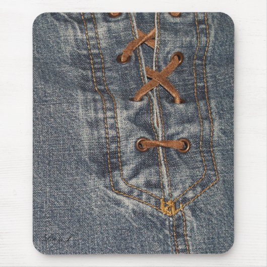 Laced Up Denim Mousepad Muismat (Voorkant)