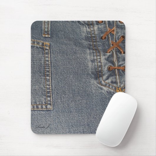 Laced Up Denim Mousepad Muismat (Met muis)