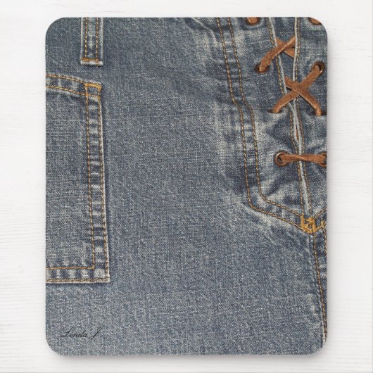 Laced Up Denim Mousepad Muismat (Voorkant)