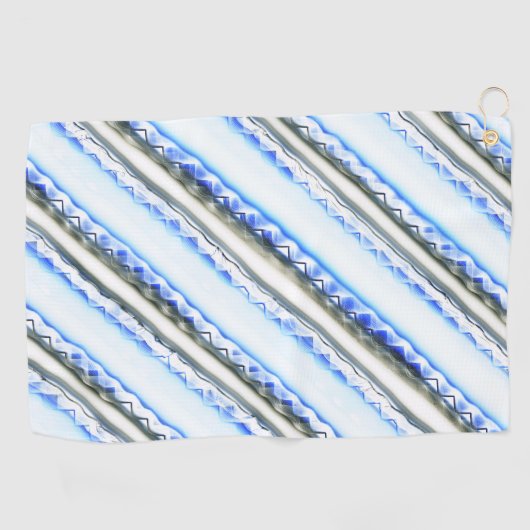 Lacelike op brede strepen in blauwe tint om grijs golfhanddoek (Horizontaal)