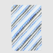 Lacelike op brede strepen in blauwe tint om grijs golfhanddoek (Voorkant)