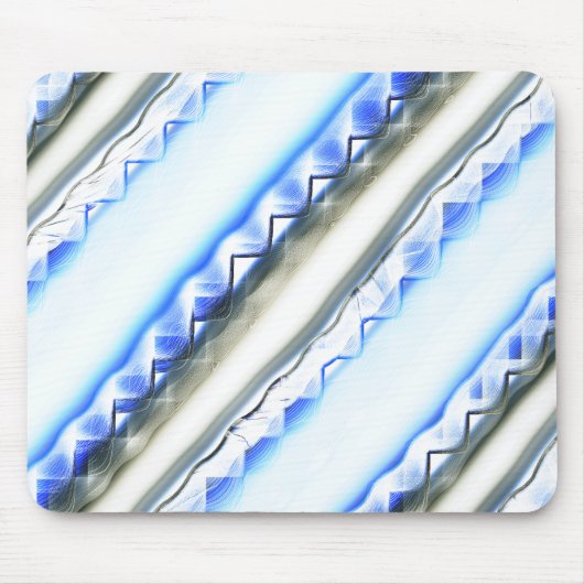 Lacelike op brede strepen in blauwe tint om grijs muismat (Voorkant)