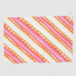 Lacelike op brede strepen in zijderoze tot beige golfhanddoek