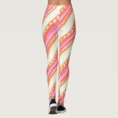Lacelike op brede strepen in zijderoze tot beige leggings (Achterkant)