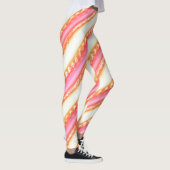 Lacelike op brede strepen in zijderoze tot beige leggings (Rechts)