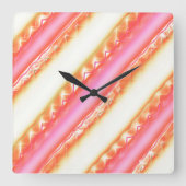 Lacelike op brede strepen in zijderoze tot beige vierkante klok (Voorkant)