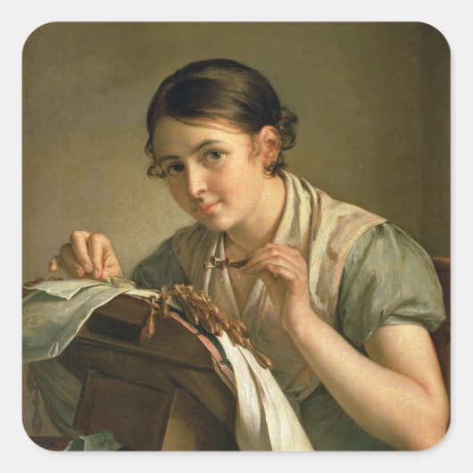 Lacemaker, 1823 vierkante sticker (Voorkant)